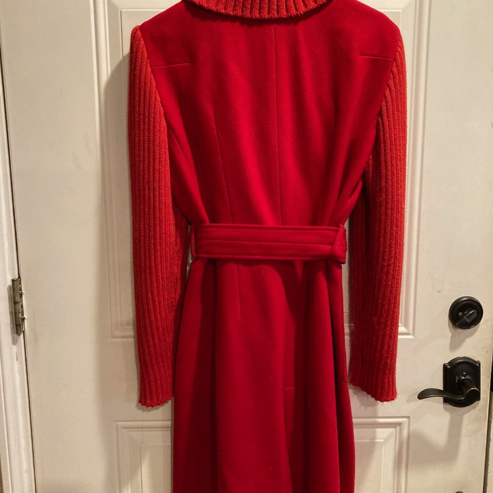 Long Red Dolce & Gabbana Wool Coat - Picture 3 of 6